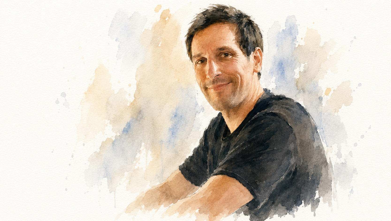 Portrait à l'aquarelle d'Olivier Monclar