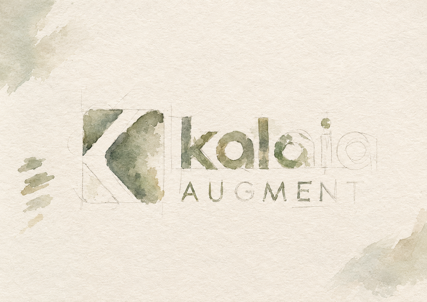 Esquisse aquarellée du logo Kalaia en cours de création